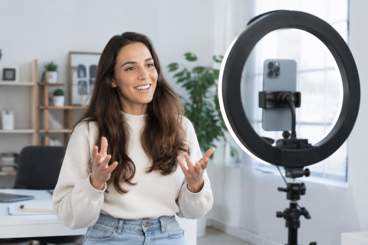 Student recording content in the DBIA creator lab